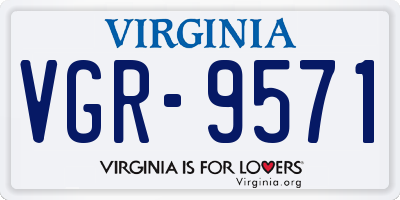 VA license plate VGR9571