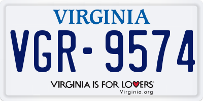 VA license plate VGR9574
