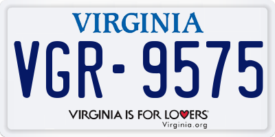 VA license plate VGR9575