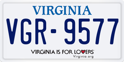 VA license plate VGR9577