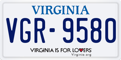VA license plate VGR9580