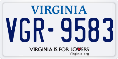 VA license plate VGR9583