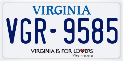VA license plate VGR9585