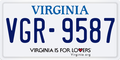 VA license plate VGR9587