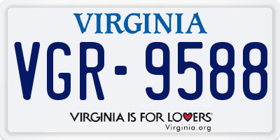 VA license plate VGR9588