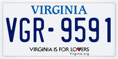 VA license plate VGR9591