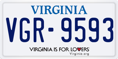 VA license plate VGR9593