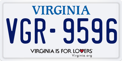 VA license plate VGR9596