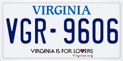 VA license plate VGR9606