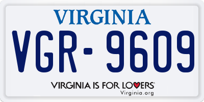 VA license plate VGR9609