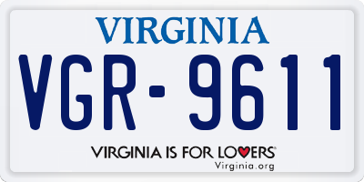 VA license plate VGR9611