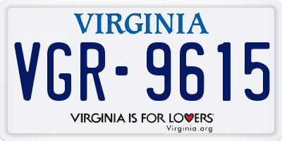 VA license plate VGR9615