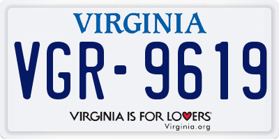 VA license plate VGR9619