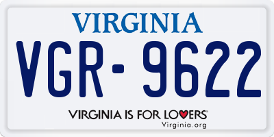 VA license plate VGR9622