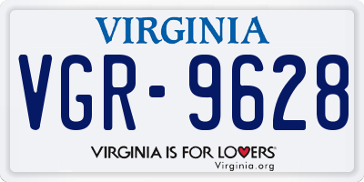 VA license plate VGR9628