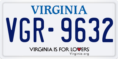 VA license plate VGR9632