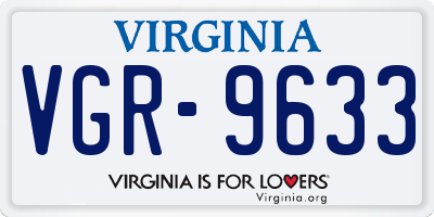 VA license plate VGR9633