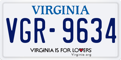 VA license plate VGR9634