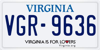 VA license plate VGR9636