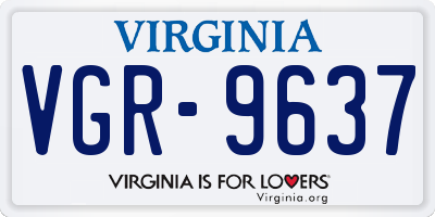 VA license plate VGR9637
