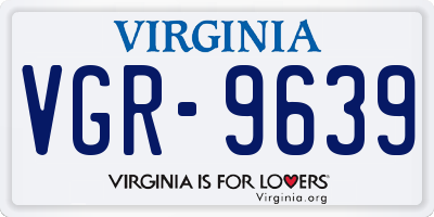 VA license plate VGR9639