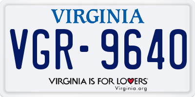 VA license plate VGR9640