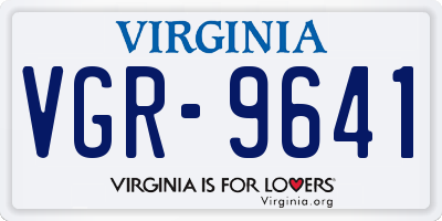 VA license plate VGR9641