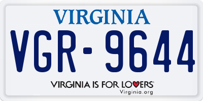 VA license plate VGR9644