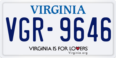 VA license plate VGR9646