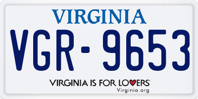 VA license plate VGR9653