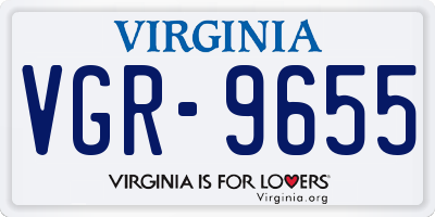 VA license plate VGR9655