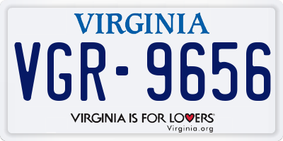 VA license plate VGR9656