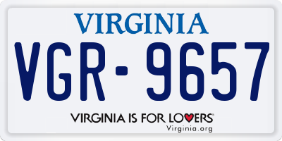 VA license plate VGR9657