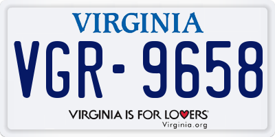 VA license plate VGR9658
