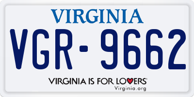 VA license plate VGR9662