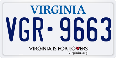 VA license plate VGR9663