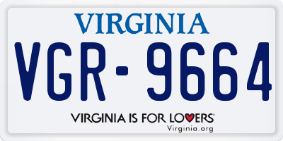 VA license plate VGR9664