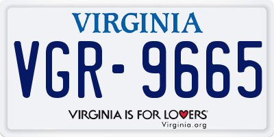 VA license plate VGR9665