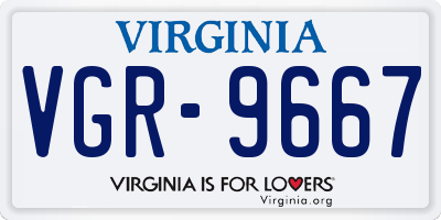 VA license plate VGR9667