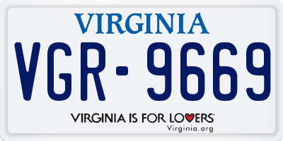 VA license plate VGR9669