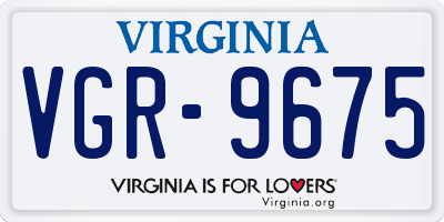 VA license plate VGR9675