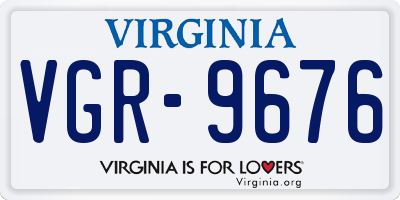 VA license plate VGR9676