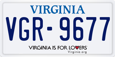 VA license plate VGR9677