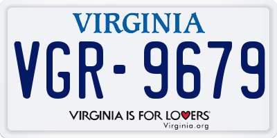 VA license plate VGR9679