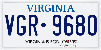 VA license plate VGR9680