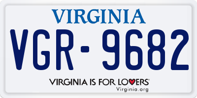 VA license plate VGR9682