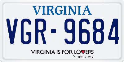 VA license plate VGR9684
