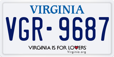 VA license plate VGR9687