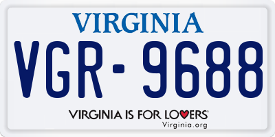 VA license plate VGR9688