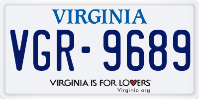 VA license plate VGR9689